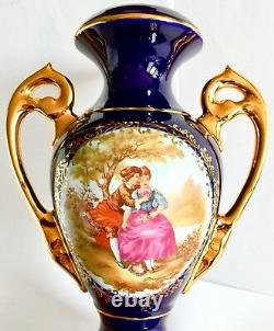 Vintage Generously Gold Gilded Hand Decorated French Limoges 9/23cm Vase / Urn