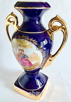 Vintage Generously Gold Gilded Hand Decorated French Limoges 9/23cm Vase / Urn