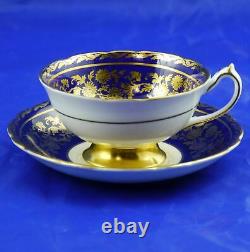 Vintage Paragon Cobalt Blue & Gold Gilt Floral Spray Cup & Saucer A1250