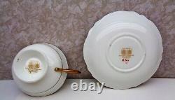 Vintage Paragon England Fine Bone China Teacup & Saucer Cobalt Blue Gold A 504