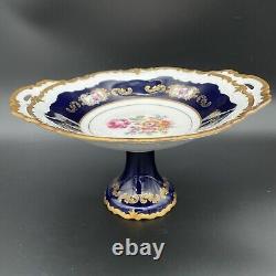 Vintage Reichenbach Cobalt Blue Gold Baroque Center Piece Cake Plate H5 W9.5