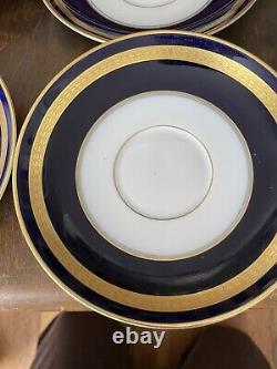 Vintage Rosenthal Germany Eminence Cobalt Blue and Gold Cup and Saucers Set of 7