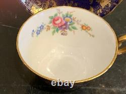 Vintage Tuscan Fine English Bone China Cobalt Blue and Gold Tea Cup and Saucer
