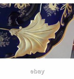 Vintage Weimar German Porcelain Jutta BLUE Cobalt Blue & Gold Big Serving Plate
