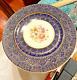 Vintage Cobalt Blue Heavy Gold Gilded Plate 10.75 Inches Made In Usa