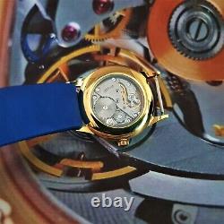 Watch RAKETA Pilot AVIATOR Blue Dial Vintage Wristwatch USSR 2609. HA Gold case