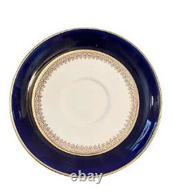 Wedwood 1910 Cobalt Blue White Gold Demitasse Cup and Saucer WW1930 5 available