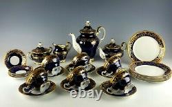 Weimar Germany Katharina Cobalt Blue/Gold Porcelain Tea Service Set