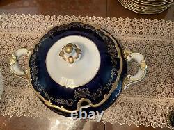 Weimar Katharina Cobalt Blue & Gold Soup Tureen with Lid. Excellent Condition