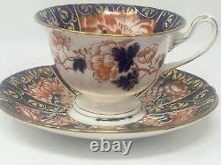 Wileman Shelley Japan Daisy Cobalt Gold Imari Teacup Tea cup Saucer 6888 Pat