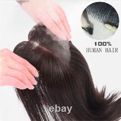 Women Topper Hairpiece Clip In Remy Human Hair Top Toupee Silk Base Thin Hair US