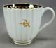 Worcester Hand Painted Cobalt & Gold Floral Fluted Coffee Cup C. 1780-1795