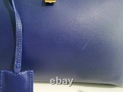 YSL MINI CHYC CABAS LEATHER HANDBAG IN COBALT BLUE With GOLD HARDWARE