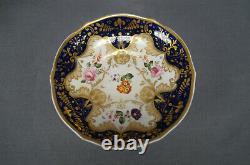 Zachariah Boyle 175 Hand Painted Pink Rose Floral Cobalt & Gold Cup & Saucer