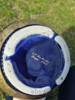 12 Cobalt Blue Fragonard Pitcher / Pot W LID Gold Détail Décoration Love Story