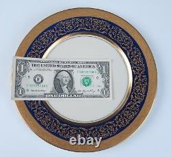 12 Vintage Ovington's New York Cobalt Gold 8.75 Salade Dessert Plates Porcelaine
