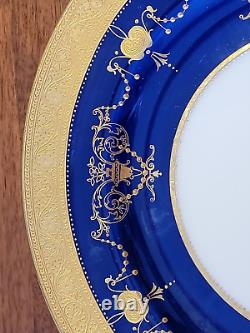 3 Minton Gold Incrusted Cobalt Blue Neoclassical 9 Plaques G9905 Angleterre
