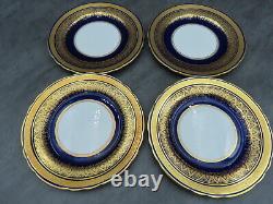 4 Aynsley Simcoe 7410 Plaques De Thé Bleu Or Cobalt Plaque Latérale 16,5cm W Porcelaine