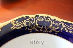 94pc Vtg Allemand Reichenbach Fine Chine Porcelan Cobalt Gold Set Pour 12 Rare