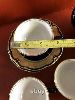 Ancien Jlmenau Von Henneberg Echt Kobalt Cobalt Gold Tea Coffee Cup Saucer Set