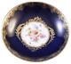 Antique 19ème Siècle Meissen Porcelaine 5 Cobalt Blue & Gold & Floral Saucer Porzellan