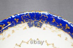 Antique English Grainger Worcester 1477x Cobalt Blue Gold Floral Waste Bowl 1830
