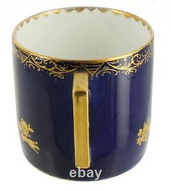 Antique Royal Vienna Portrait Tea Cup - Soucoupe Élégant Cobalt Gold Bindenschild