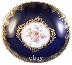 Assiette Porzellan Antique en porcelaine Meissen du 19e siècle, à motifs floraux, en cobalt bleu et doré