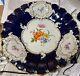Assiette De Cabinet En Porcelaine Meissen Antique Avec Des Motifs Floraux Bleus Cobalt Et Dorés, 11 1/2 Pouces
