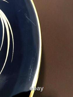 Assiette décorative bleu cobalt avec oiseau en or de VTG Heinrich Co Selb Bavaria Chiemsee