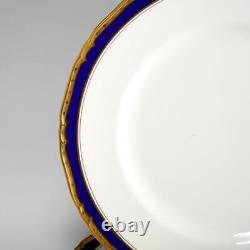 Assiettes de dîner Royal Worcester Aston Cobalt Blue Gold 10.75 Vintage 4 pièces
