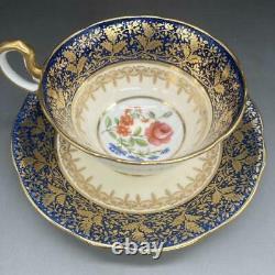 Aynsley #63 Cobalt Blue Gold Cup Saucer Royaume-uni