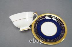 Aynsley Bone Chine 7081 Hertford Cobalt Blue & Gold Tea Cup & Saucer
