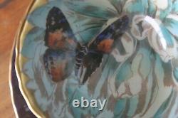 Aynsley Chrysanthème Papillon Cobalt Or Turquoise Coupe À Thé Saucer
