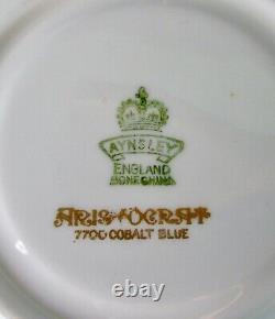 Aynsley Exquisite Aristocrat Cobalt Blue Cup & Soucoupe Années 1940