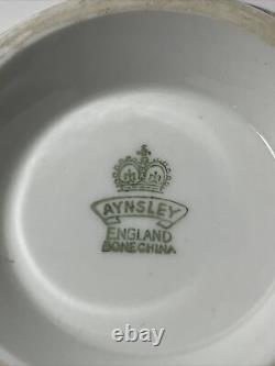 Aynsley Scarce Gold Chintz Cobalt Blue Bone Chine Open Sugar Bowl, Creamer 1930s