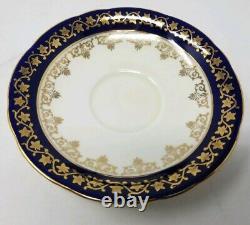 Aynsley Teacup & Saucer Cobalt Blue & Gold Ivy Pattern