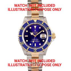 Bague et insert pour Rolex Submariner 16800 16808 16610 16613 16618 Bleu Or Gp