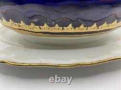 Bateau à sauce en porcelaine de MOSTOROD/Égypte/Bleu cobalt & or