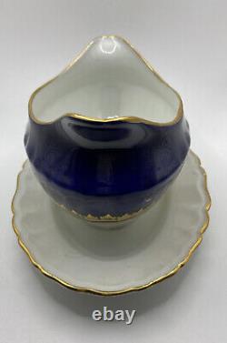 Bateau à sauce en porcelaine de MOSTOROD/Égypte/Bleu cobalt & or