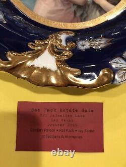 Belle Plaque Royale Antique De Cobalt Et D’or De Vienne Avec Le Portrait