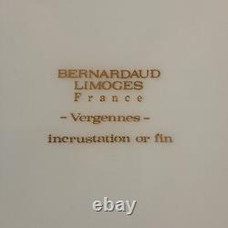 Bernardaud Limoges Plaque De Dîner Incrusté En Or Vergennes-cobalt List 965 $