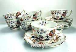 Booths Fresian Tea Cups Saucers Sets Set Of 8 Imari A8022 England Antique
