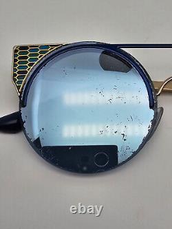 Bvlgari 6088 2020/6J Lunettes de soleil aviateur Bella Blue Gold Frame Blue Mirror Lens