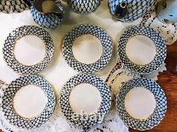 Cafetière Cobalt Net Avec Or 6 Pers Lomonosov Porcelaine Usine Lfz Urss