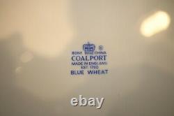 Coalport Blé Bleu Bone Chine Plaques Moyennes Blanc, Or Et Cobalt (ensemble De 5)