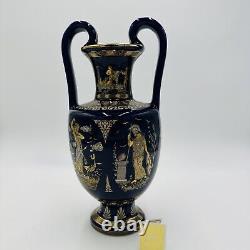 Cobalt Vase Art Grec Antique Potterie Amphora Daphne Artemis Apollo & Auletris