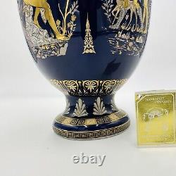 Cobalt Vase Art Grec Antique Potterie Amphora Daphne Artemis Apollo & Auletris