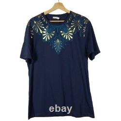 Collection Versace T-shirt à manches courtes bleu et or XL