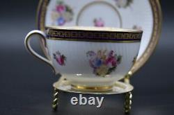 Copeland Spode Fleurs Anglais Cobalt Blue & Gold Tea Cup & Saucer Set